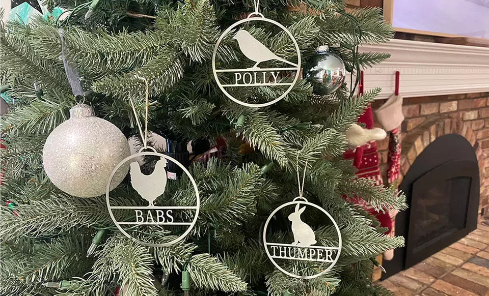 Set of 2 Custom Dog/Cat Christmas Tree Ornament in 4, 6 or 9-Inch Size