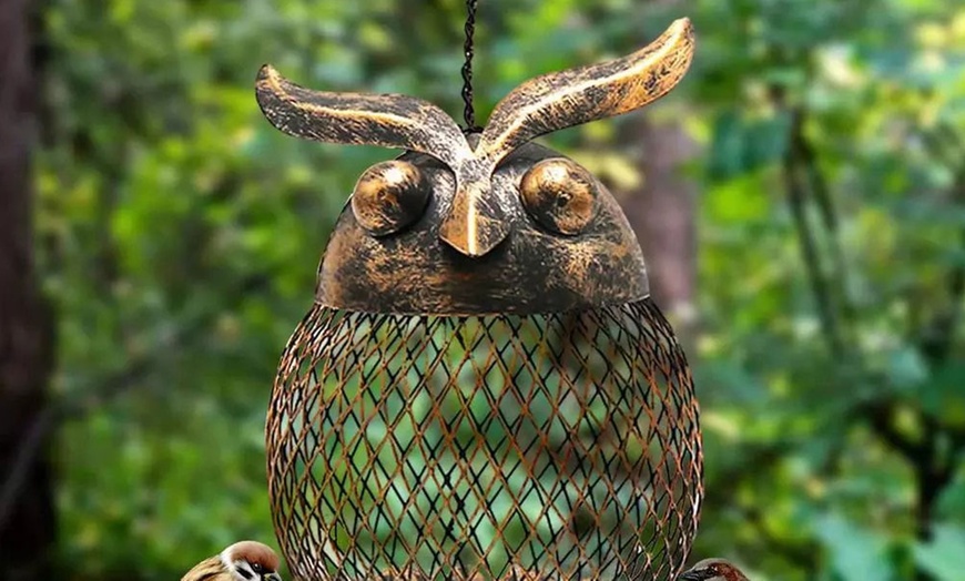 Image 5: Owl-Shaped Bird Feeder