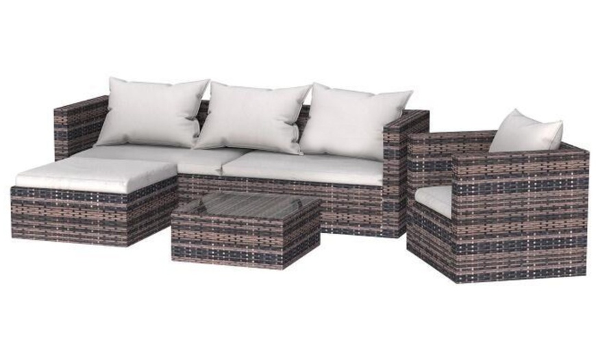 Image 5: Modular-Corner Rattan-Effect Outdoor Sofa Set with Optional Cover