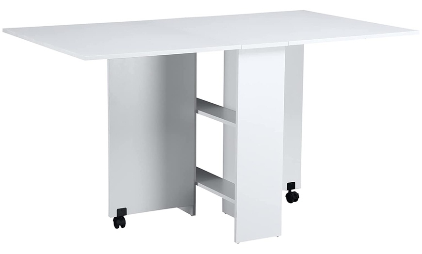 Image 5: HomCom Mobile Dining Table