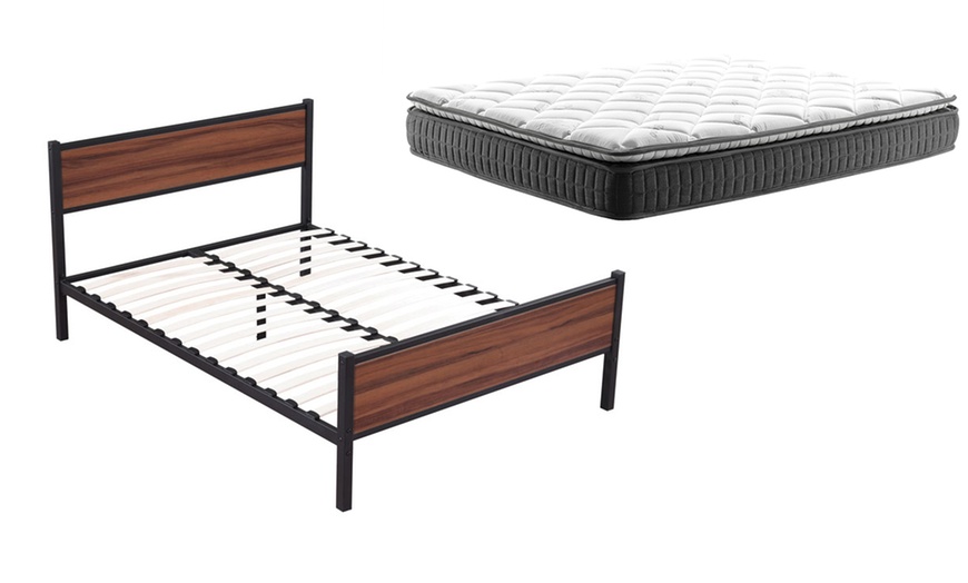 Image 20: Lit style industriel Texas, matelas en option, Sampur