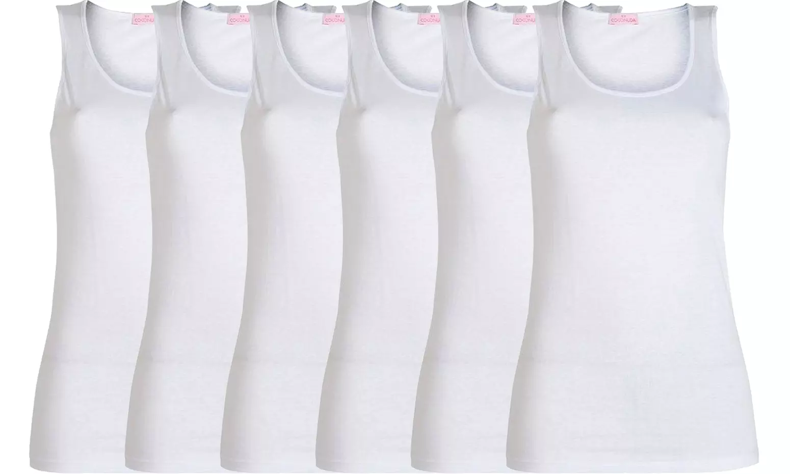 3 o 6 canottiere intime in cotone da donna Coconuda, disponibili in 2 modelli, 2 colori e varie taglie