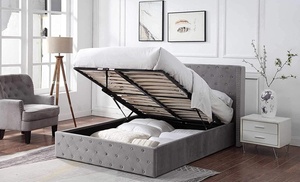 Ottoman Bed with Studded Wings and Optional Pocket Sprung Mattress