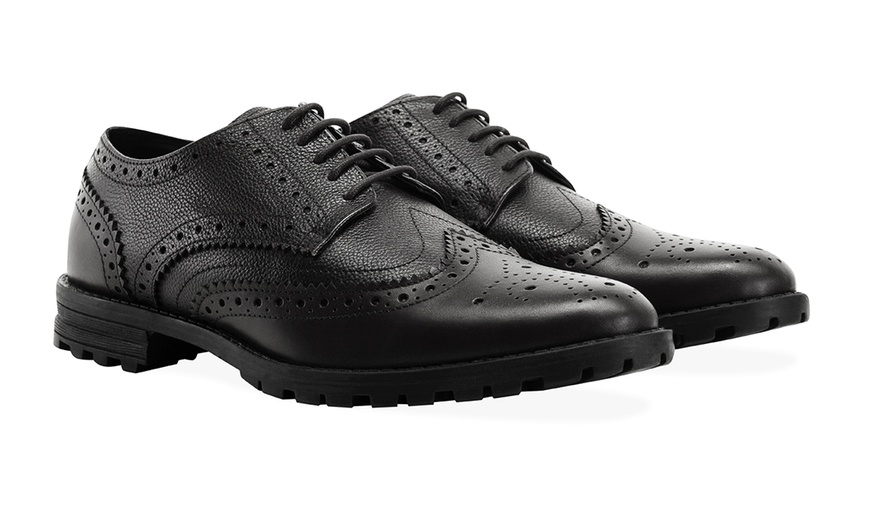 Image 20: Men's Leather Derby Brogues