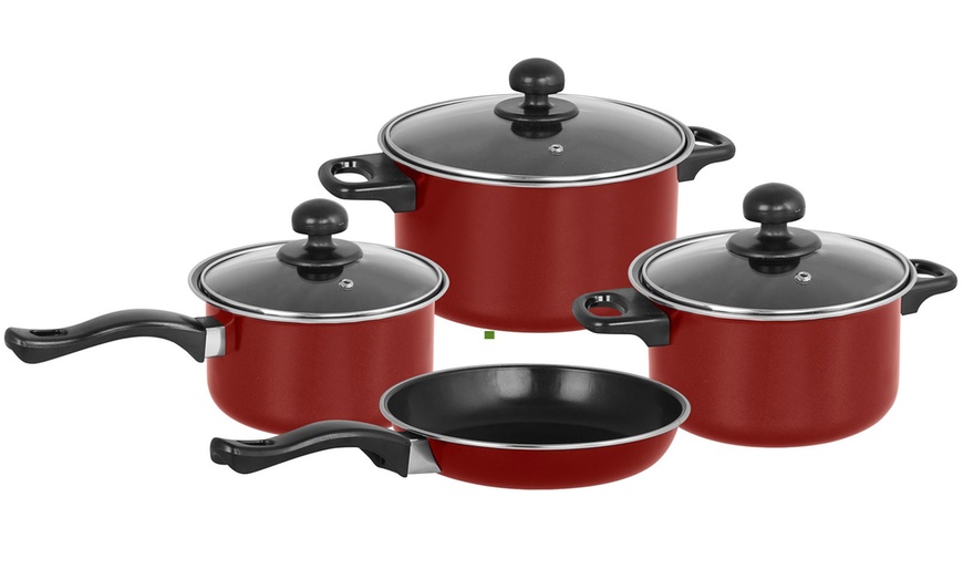 Image 3: 7-Piece Non-Stick Kitchen Cookware Set with Glass Lids