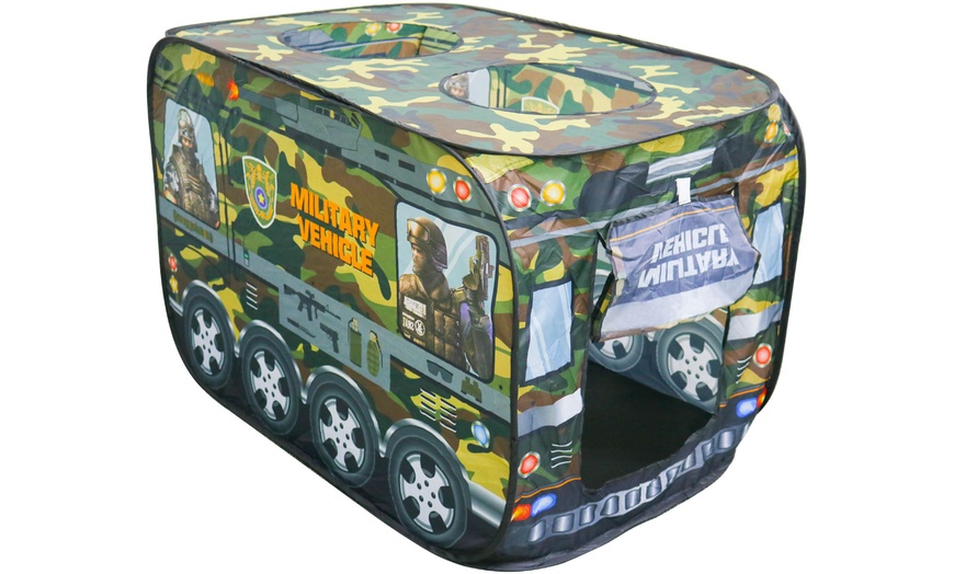 Image 1: Military Vehicle Army Foldable Play Tent