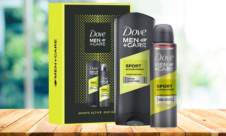 Fino a 4 set regalo Dove Men Care Sports Active con bagno schiuma e deodorante antitraspirante