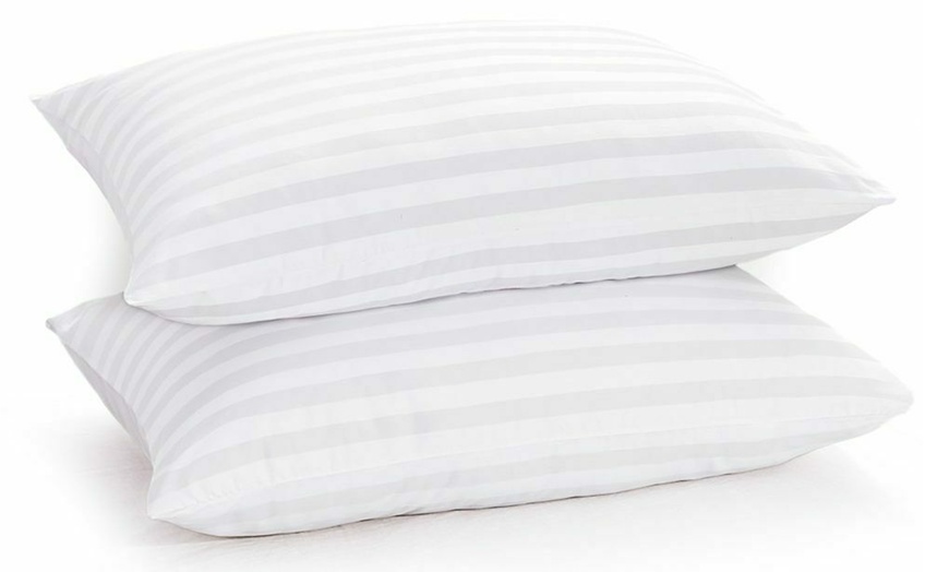 Image 1: Jumbo Satin Stripe Bounce-Back Pillows