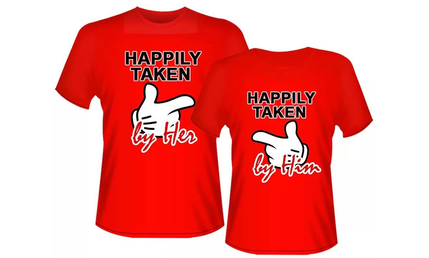 Image 12: Customised Couple T-Shirts