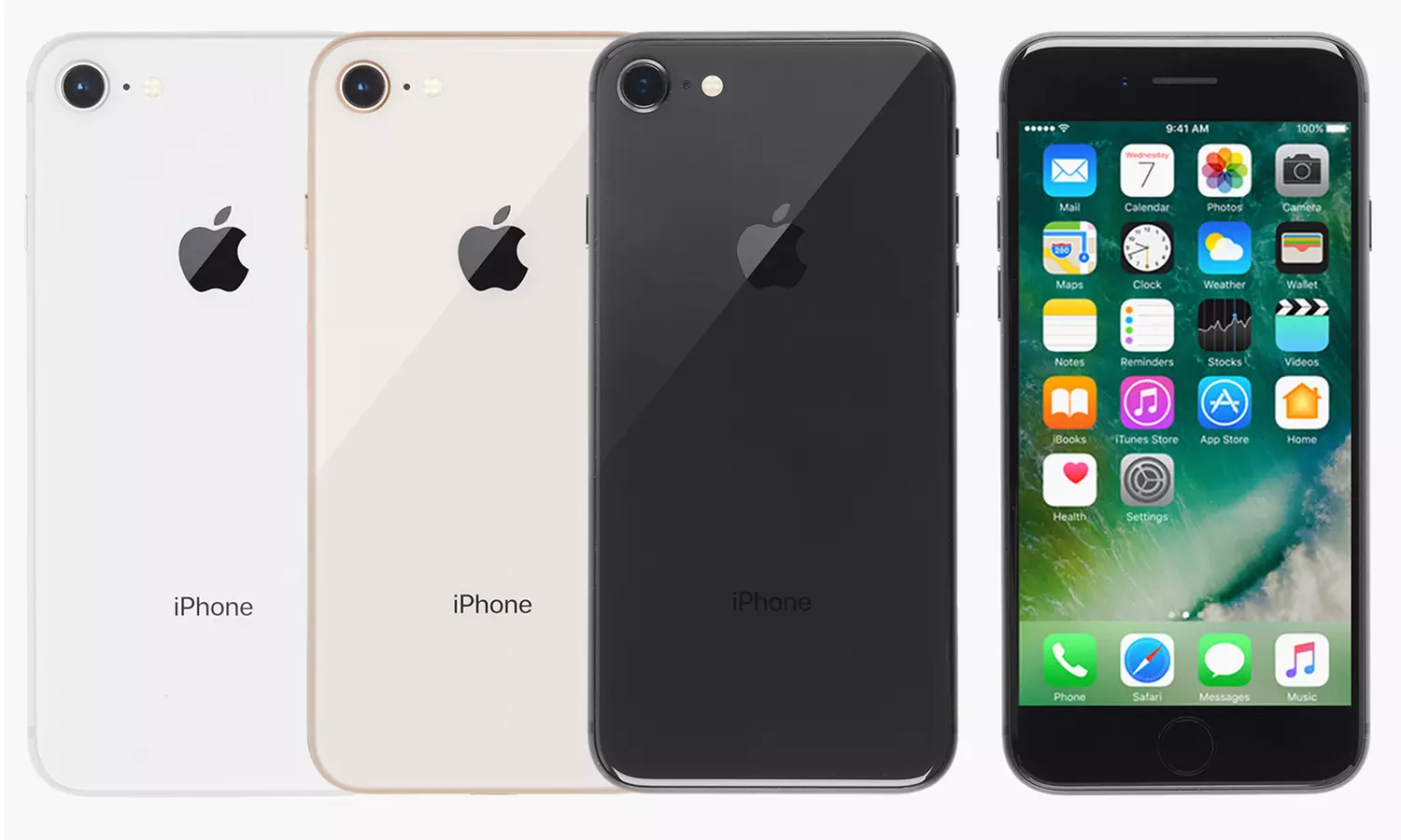 Apple iPhone 8 / 8 Plus (GSM Unlocked) (Scratch & Dent) with MFi-Certified Lightning Cable and Generic Power Adapter - Primary Image