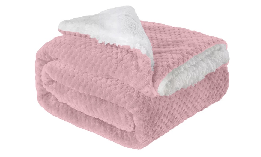 Image 14: Coperta elegante in sherpa lavorato a maglia