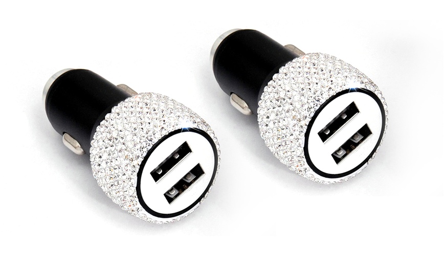 Image 16: Diamond Car Charger with Three-in-One Charging Cable