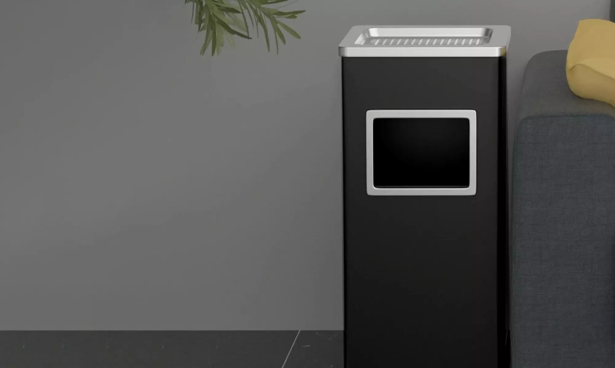 Posacenere cestino in acciaio 2 in 1