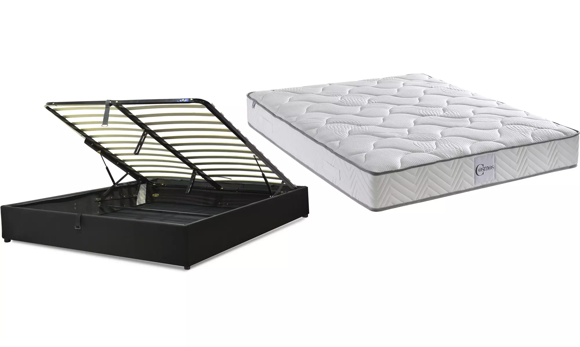 Lit coffre Cômes simili cuir, coloris au choix