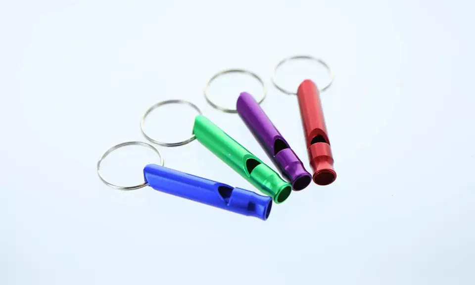 Small Safety Whistle 4" Keychains in Assorted Colors (4-Pack) - Image 4