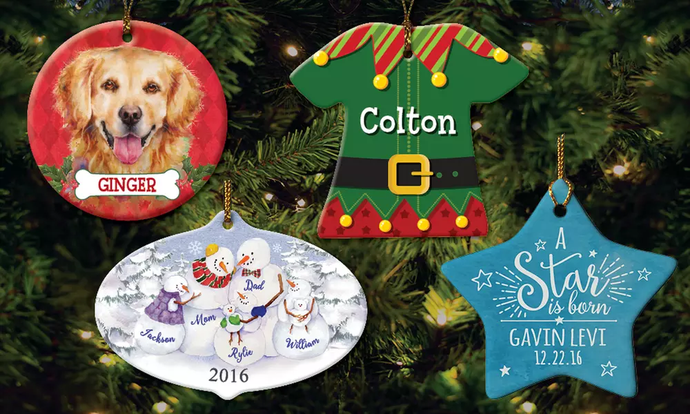 Personalized Circle or Oval Ceramic Ornaments from Personalized Planet (Up to 45% Off) - Primary Image