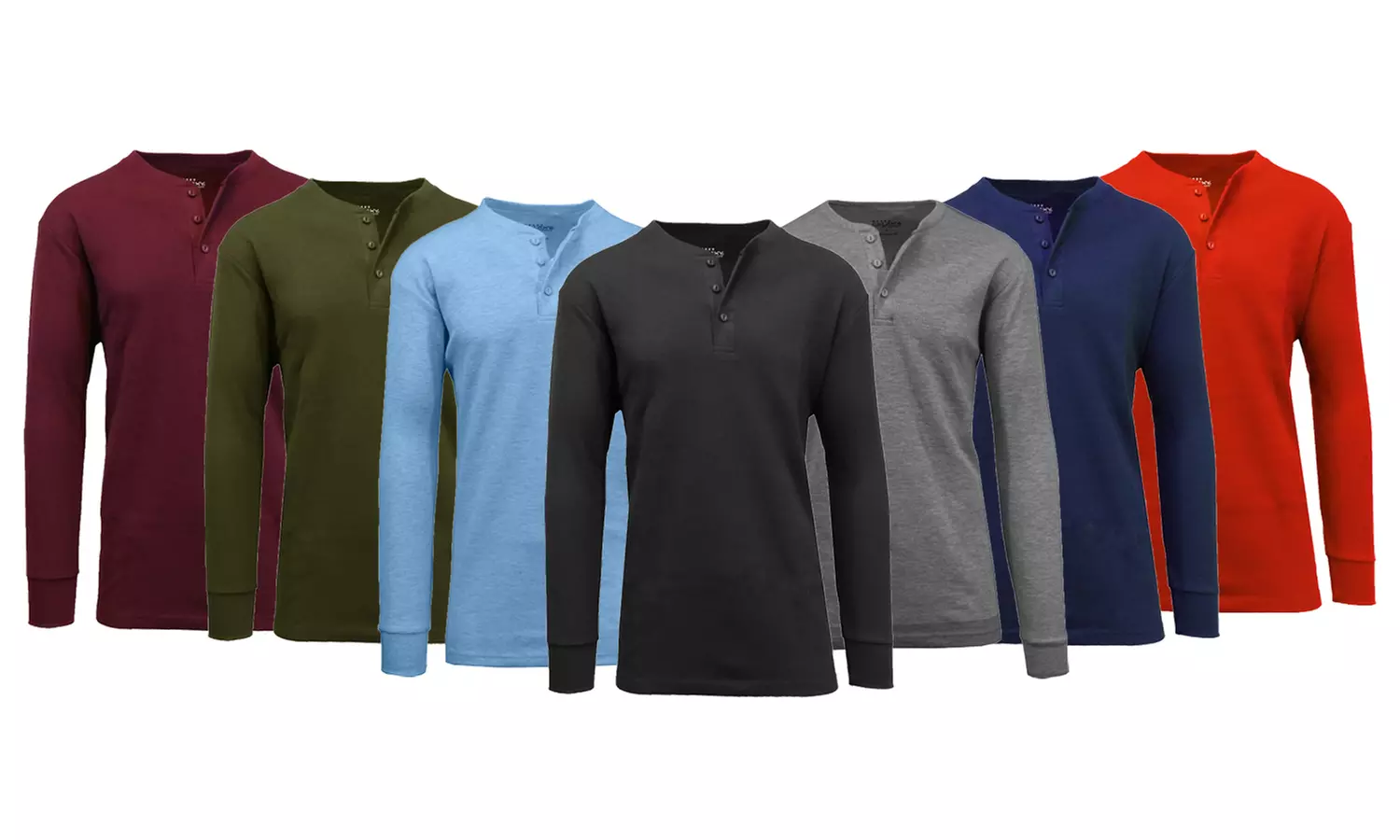 Galaxy By Harvic Men's Waffle-Knit Thermal Henley Tee. Extended Sizes Available. - Primary Image