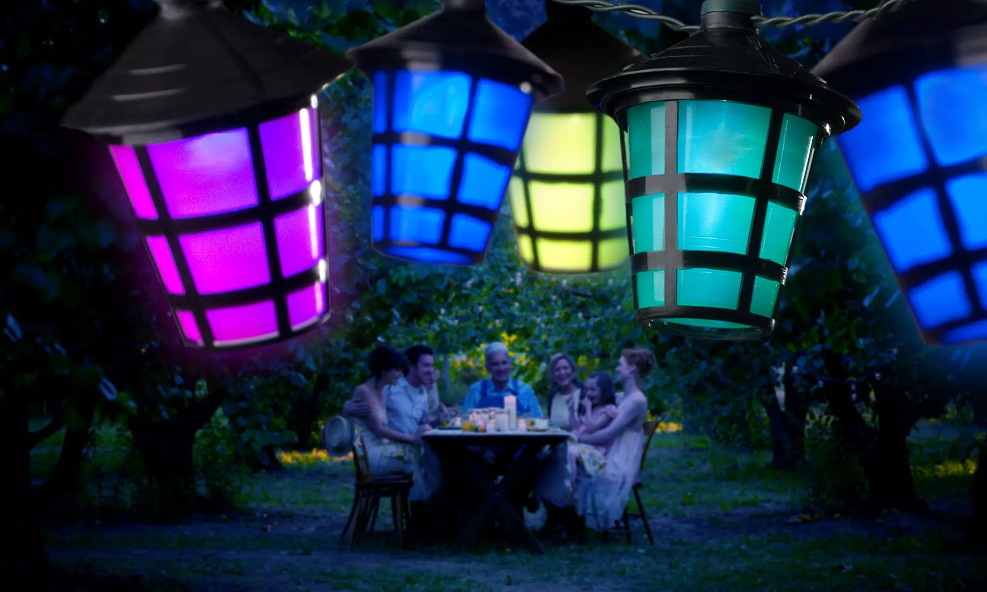 1x oder 2x Konstsmide Buntes LED-Laternset mit 20 oder 40 LED - Primary Image