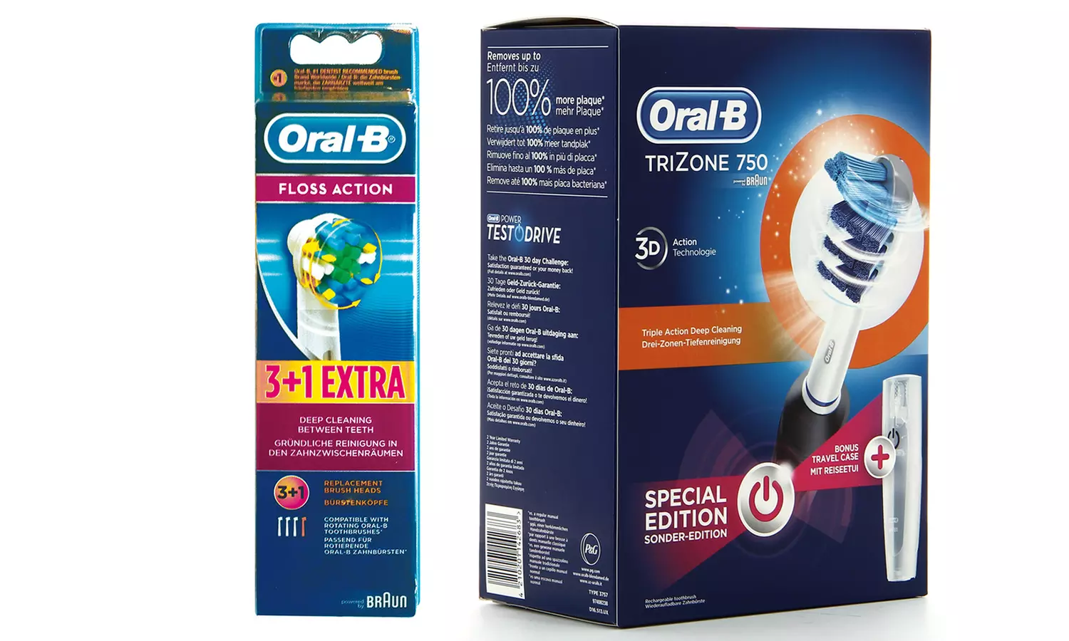 Oral-B TriZone 750 Zahnbürste in Schwarz mit Reiseetui - Primary Image