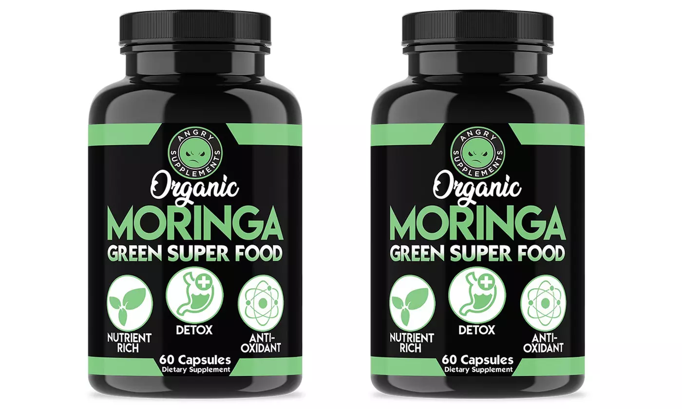 Angry Supplements Organic Moringa, Green Super Food 