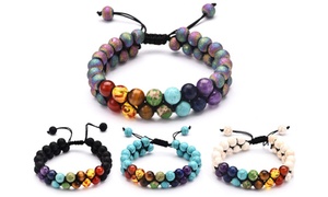  Chakra Stone Double-Layered Bracelet 