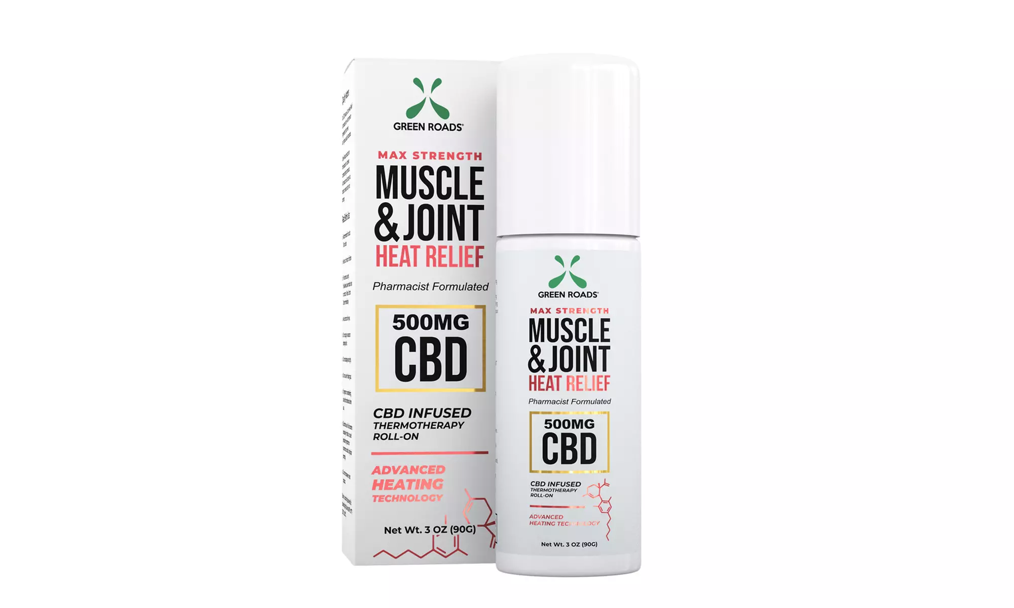 CBD Muscle and Joint Pain Relief Cream Roll-On from Green Roads (250mg or 500mg) - Second Medium