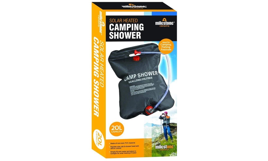 Image 6: Milestone Solar-Heated 20L Camping Shower