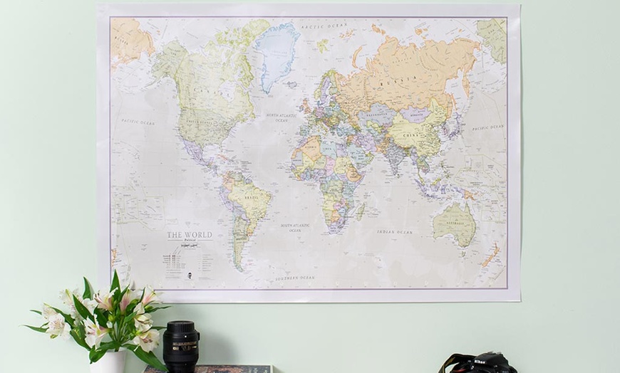 Classic World Map | Groupon Goods