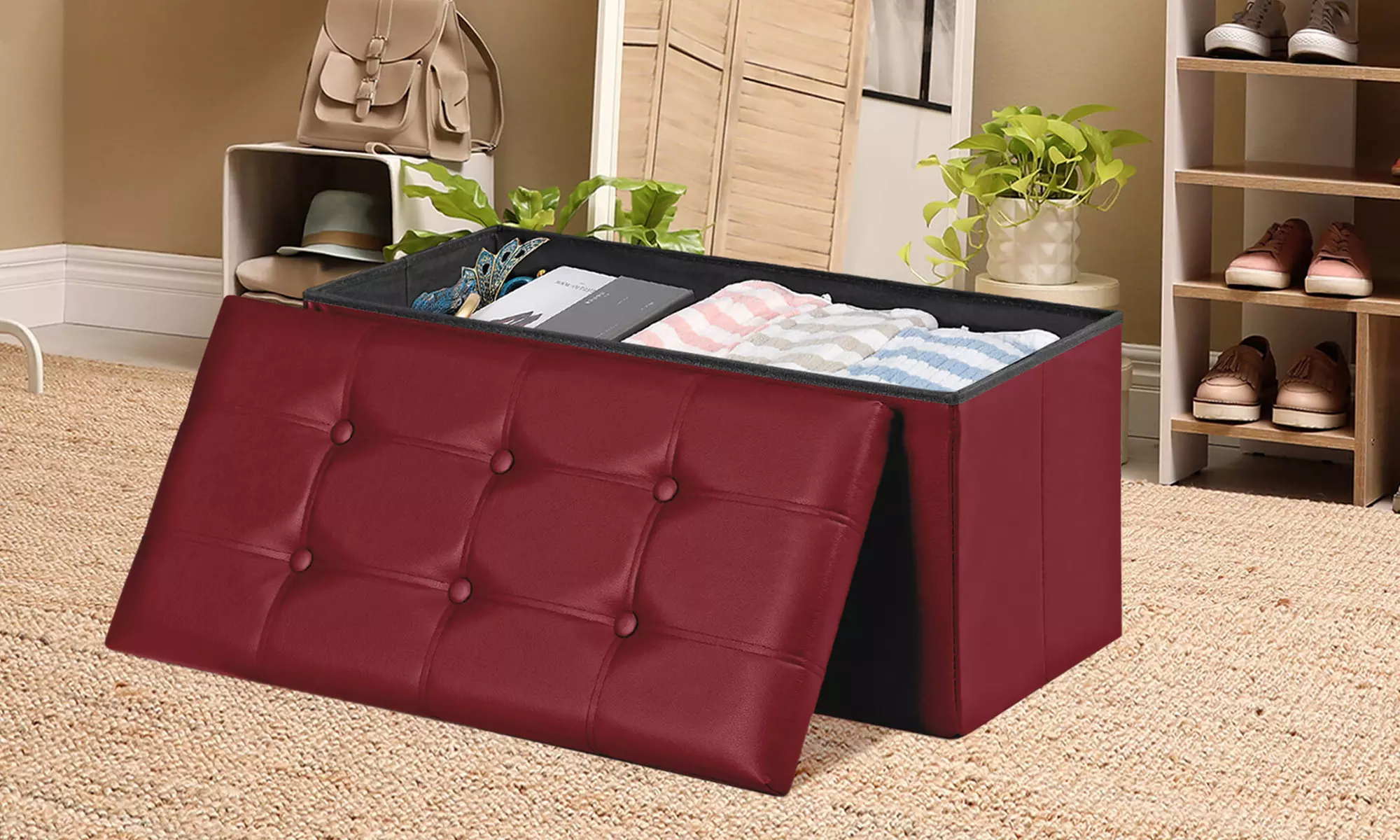 Pouf contenitore in ecopelle