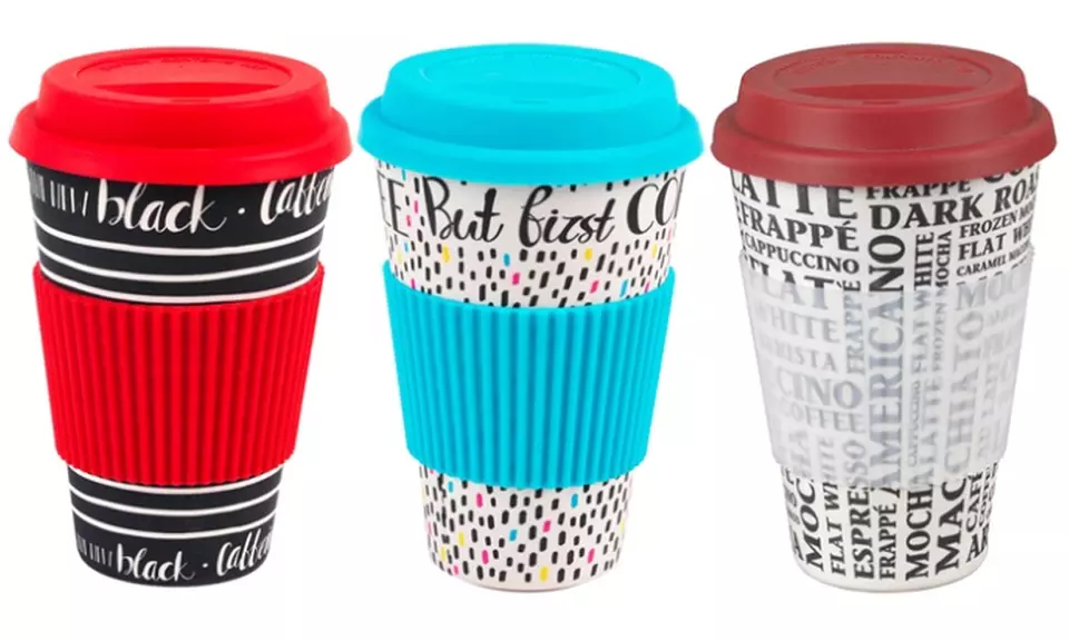 Set de 8 mugs de voyage réutilisables écologiques en bambou Cambridge - Primary Image