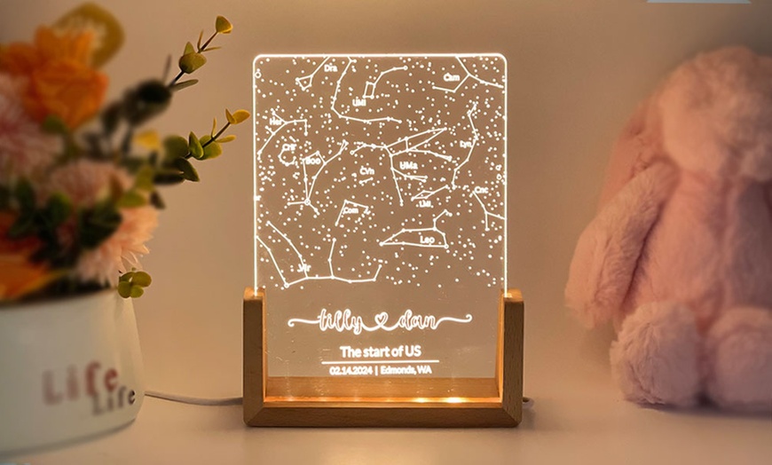 Image 2: Custom Constellation Star Map Night Light 