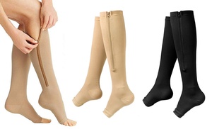 One or Two Pairs of Open-Toe Compression Socks