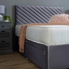 Image 1: Divan Bed Base with Aspen Striped Headboard 