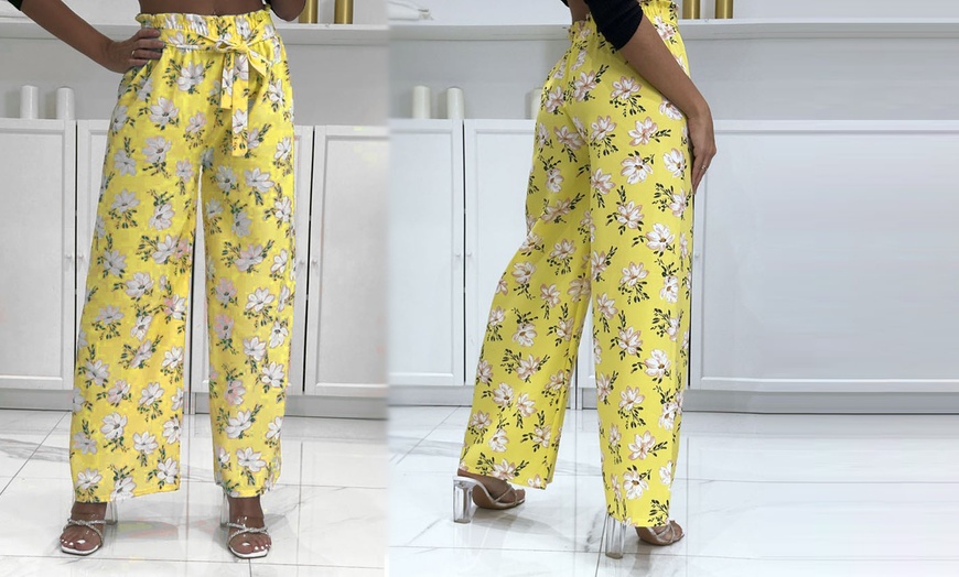 Image 18: Printed Palazzo Trousers