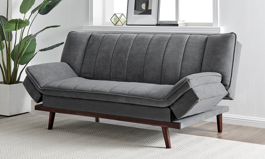 Image 7: Three-Seater Velvet Sofa Bed