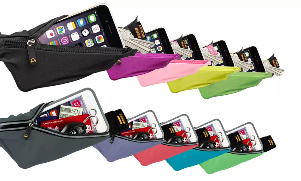 Gear Beast Sports Waist Pack Running Belt With Smartphone Pocket - Primary Image