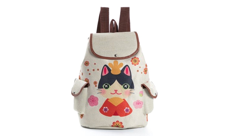 Image 3: Cartoon Cat-Themed Backpack