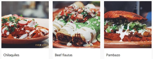 Estilo Azteca's Menu