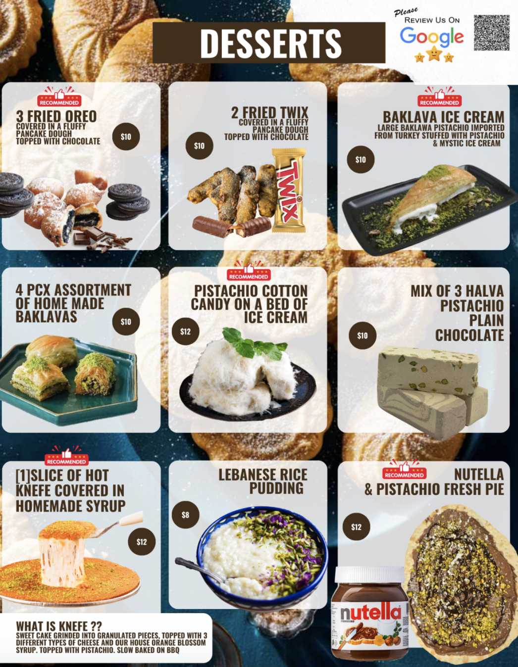 Dessert Menu