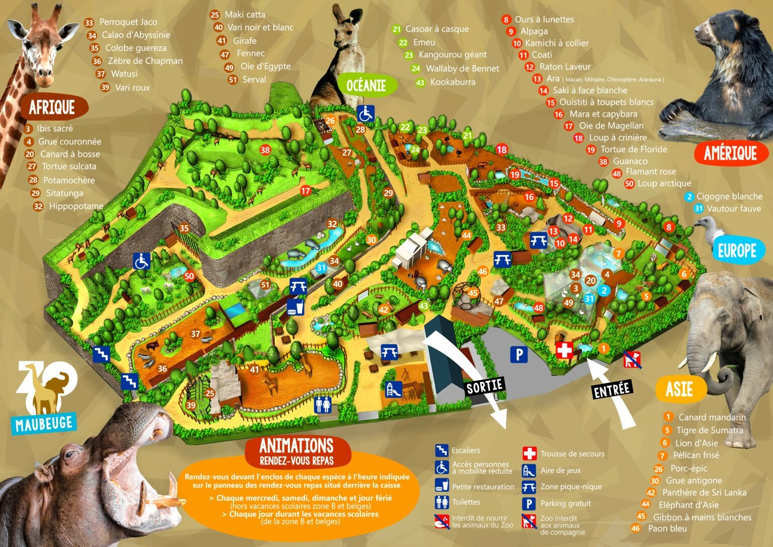 Zoo de Maubeuge - Plan du parc