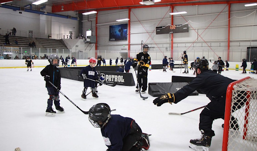 Group ice skating at Oakland Ice Center