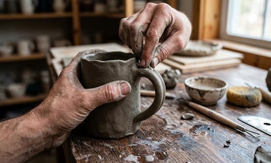 Image 2: 90 Minutes Pottery Hand Building Class: Create Your Own Mug