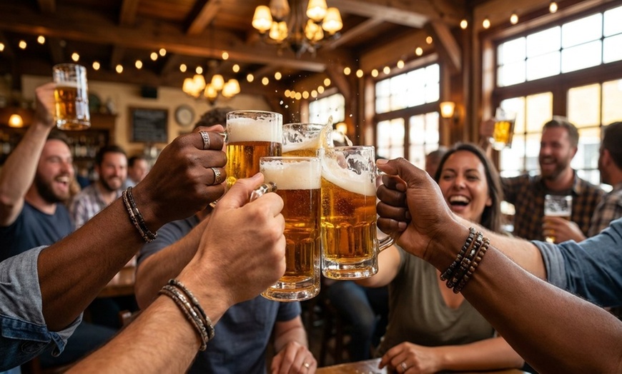 Image 7: Experience Red Lion Tavern with Two Beers, Sausage Platter, or Ceramic Oktoberfest Beer Steins for up to 43% off