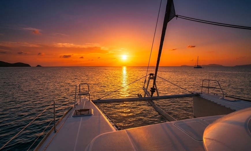 Image 4: Waikiki Sunset & Fireworks Cruise Double Decker Catamaran Deal