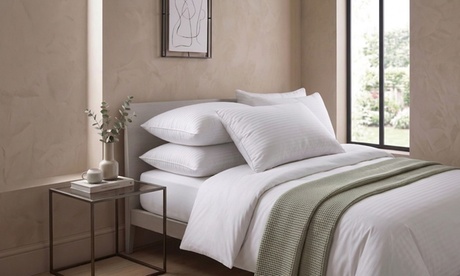 SAMPUR Pack (x4) ,Oreillers plumes 40x70 cm housse Luxe