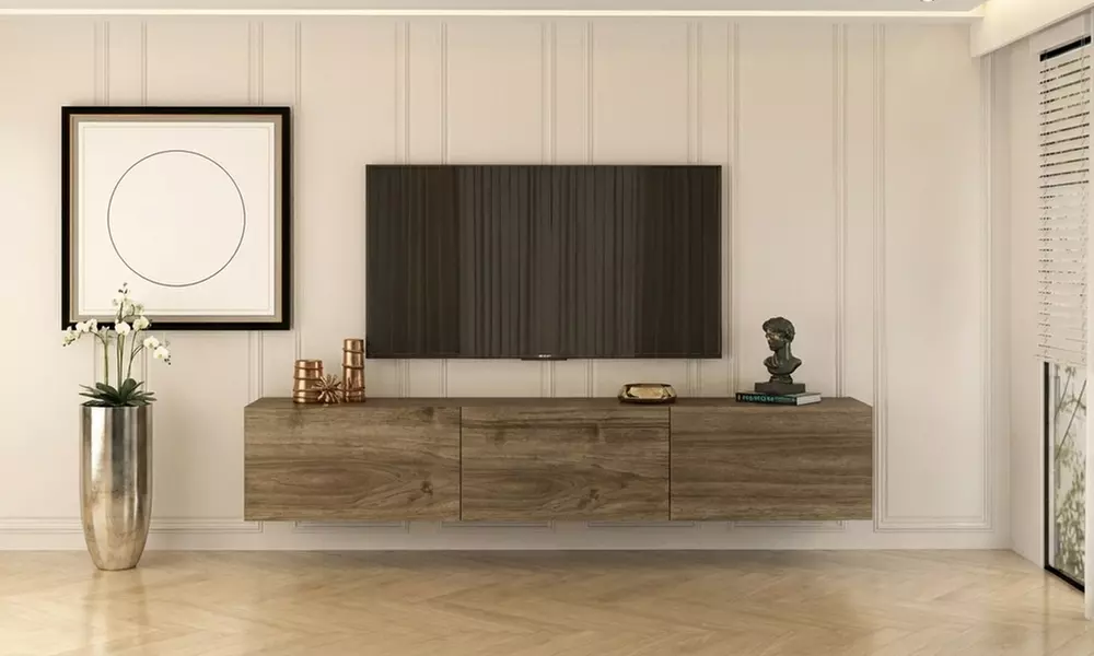 Meuble TV suspendu avec placards par Kocoon