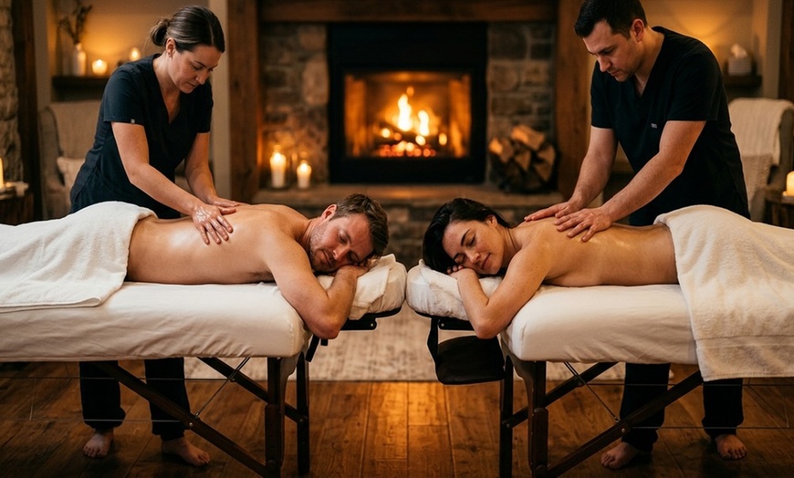 Image 6: 60-Minute Fireside Couples Massage with Aromatherapy: Unwind Together