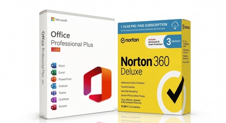 Microsoft Office 2024 Professional Plus Lifetime for 1 PC + Norton 360 Deluxe 1 Year for 3 PCs - Microsoft Office 2024 Professional Plus & Norton 360 Deluxe
