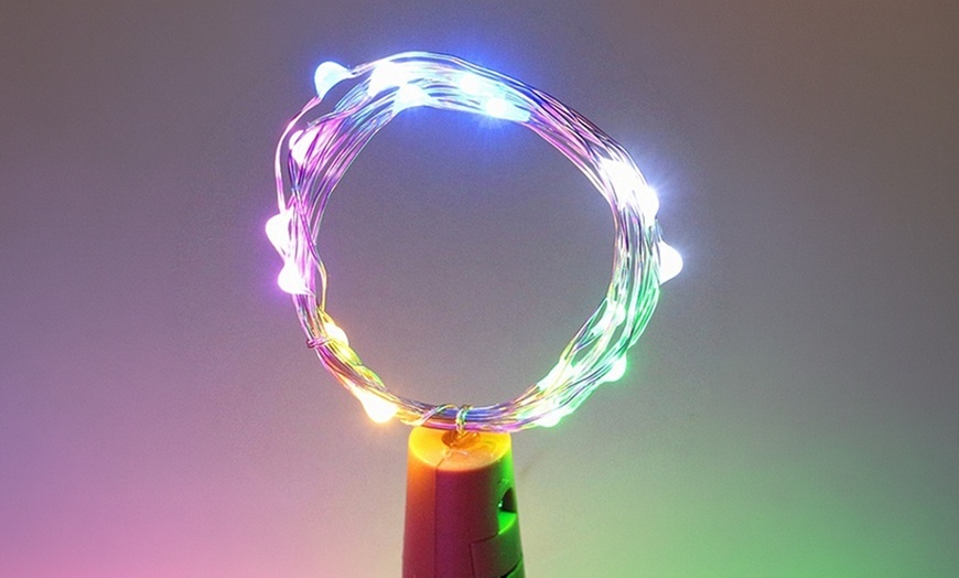 Image 3: 6 Pack 20 LED Wine Bottle Cork Lamp Fairy String  Lights for DIY Wedding Party