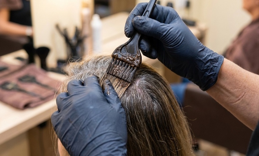 Image 5: Cut w/ Full Balayage or Root Touch Up, Deep Conditioning w/ Blow Dry